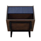 Comodino Moderno Scanalato Duane con Cassetto, Confezione da 2