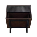 Comodino Moderno Scanalato Duane con Cassetto, Confezione da 2