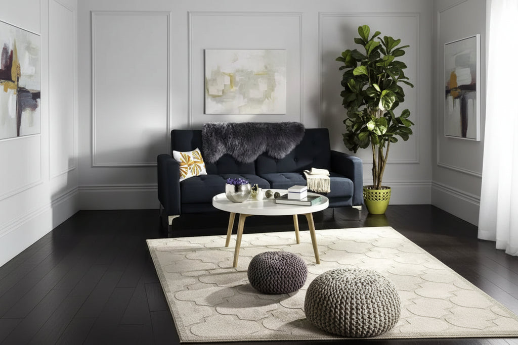 Tavolino rotondo Sage - Bianco/Rovere - Safavieh