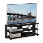 Mobile Porta TV a 3 Ripiani per TV fino a 48", Tavolino Console Porta TV, Centro di Intrattenimento con Ripiani a Giorno, Americano