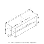 Mobile Porta TV a 3 Ripiani per TV fino a 48", Tavolino Console Porta TV, Centro di Intrattenimento con Ripiani a Giorno, Americano