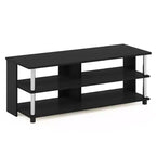 Mobile Porta TV a 3 Ripiani per TV fino a 48", Tavolino Console Porta TV, Centro di Intrattenimento con Ripiani a Giorno, Americano