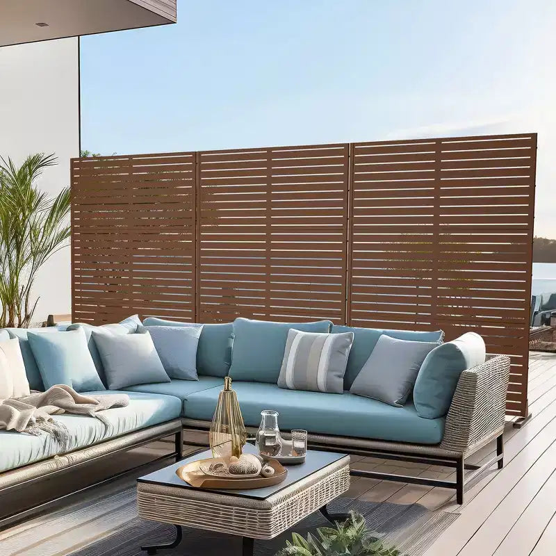 Schermo divisorio esterno in metallo autoportante 72A x 47L - Pannelli decorativi per patio