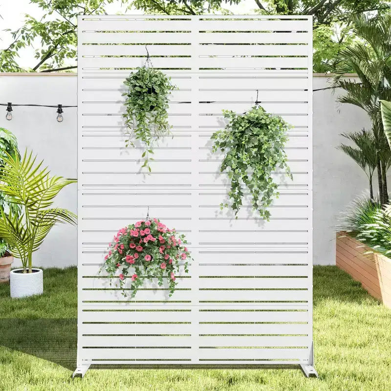 Schermo divisorio esterno in metallo autoportante 72A x 47L - Pannelli decorativi per patio