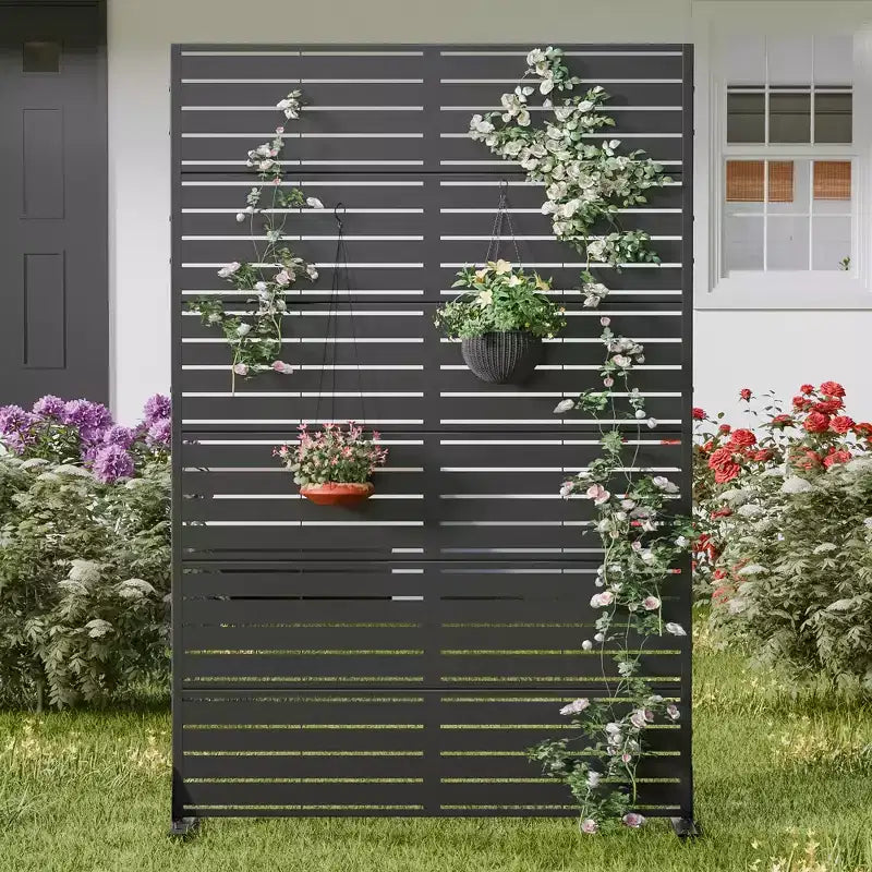 Schermo divisorio esterno in metallo autoportante 72A x 47L - Pannelli decorativi per patio