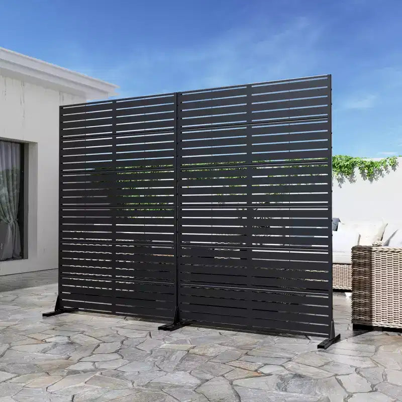 Schermo divisorio esterno in metallo autoportante 72A x 47L - Pannelli decorativi per patio