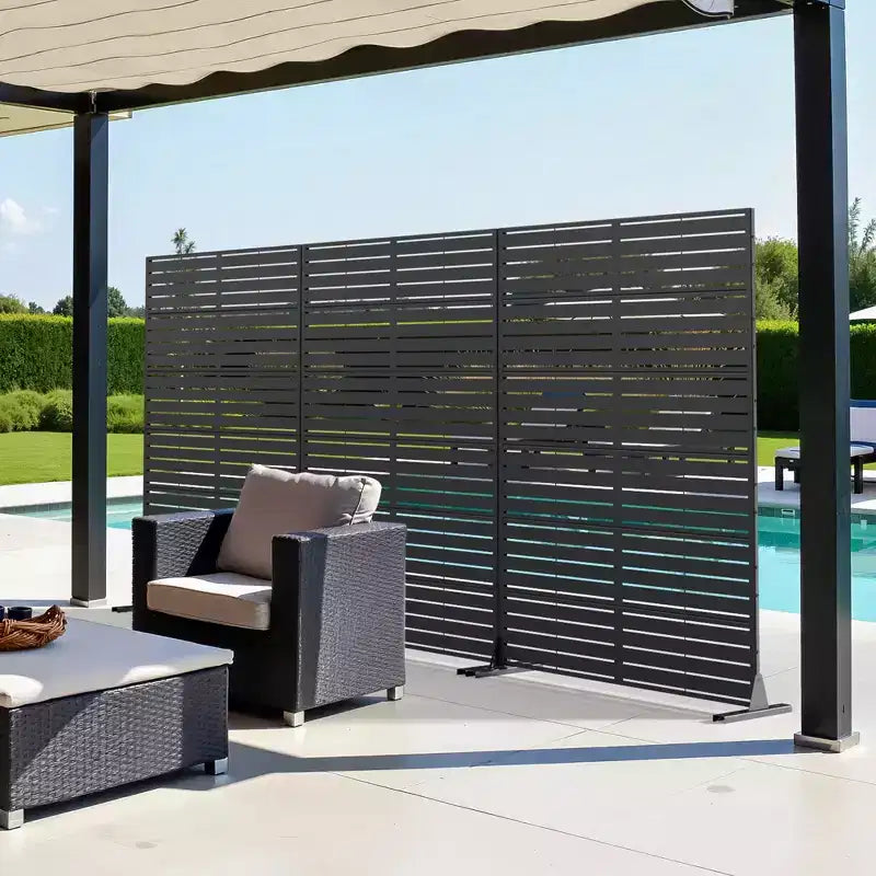 Schermo divisorio esterno in metallo autoportante 72A x 47L - Pannelli decorativi per patio